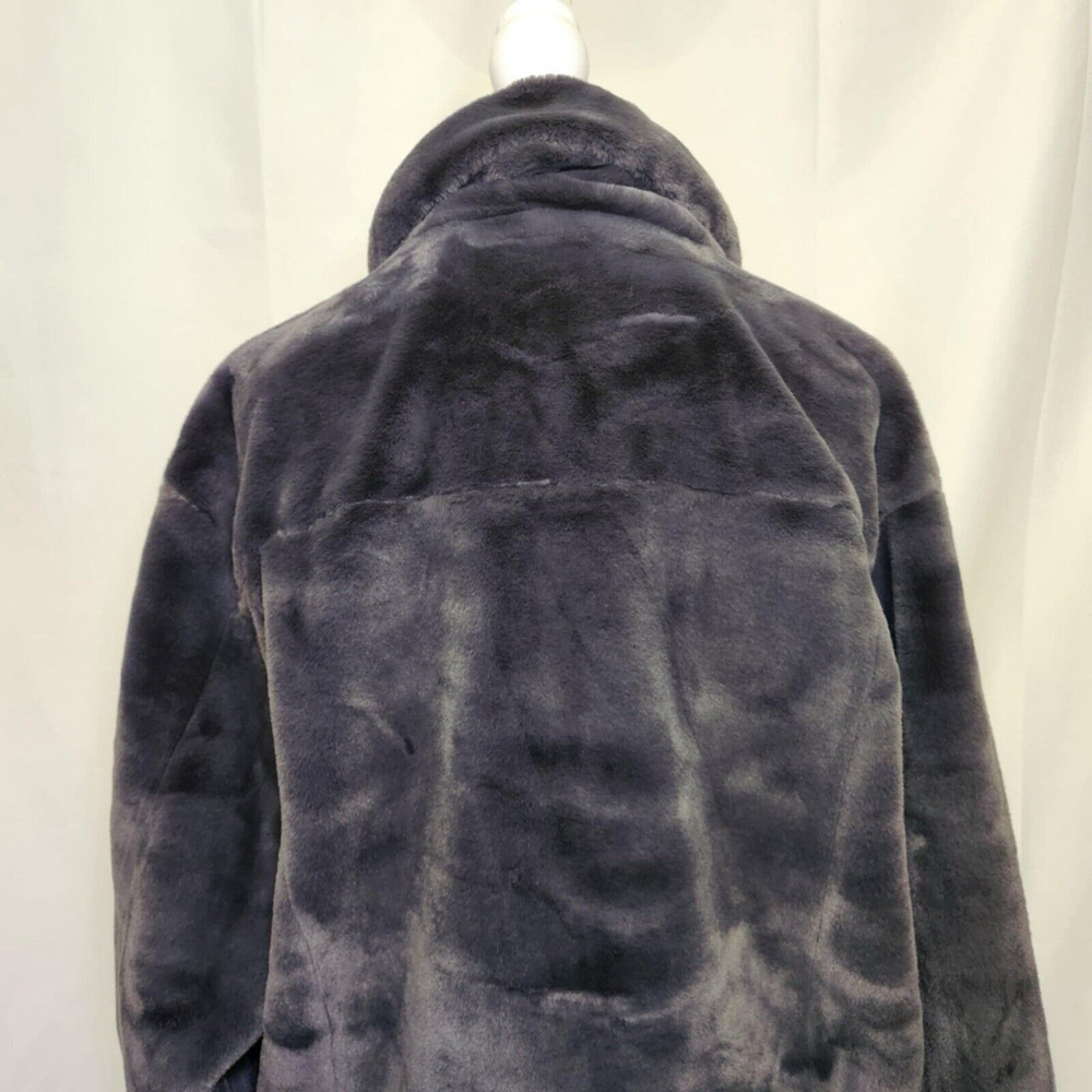 UGG Women's Frankie Trucker Faux Fur Jacket Ink Grey Sz M Warm Soft Cozy - Picture 7 of 16
